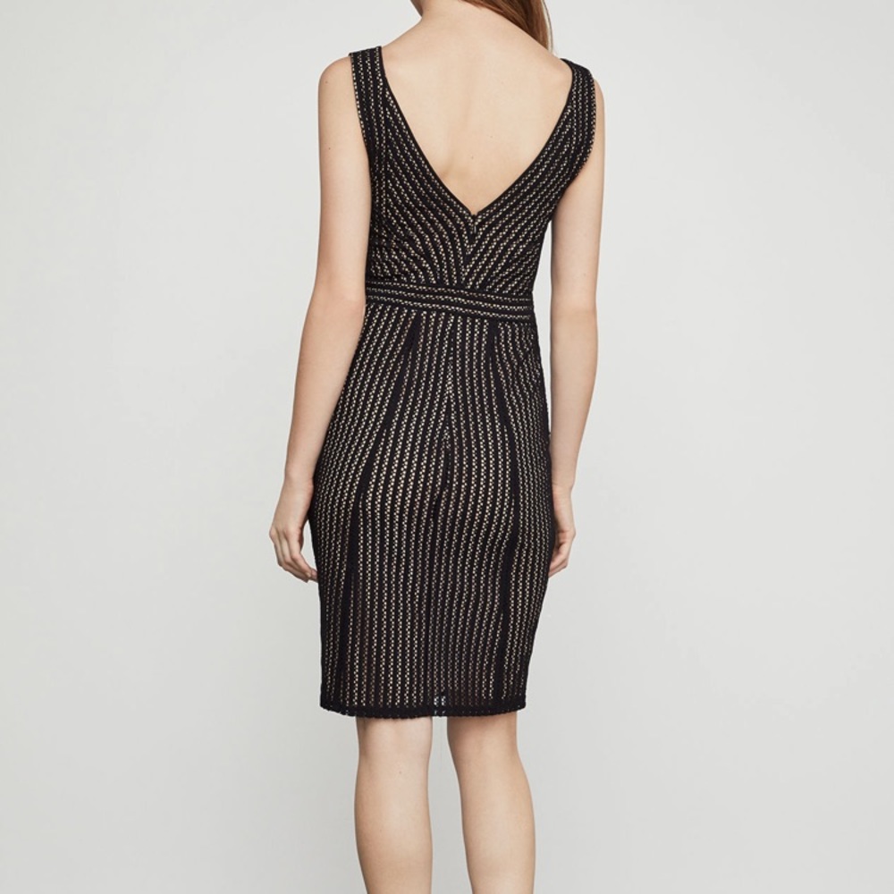 [BCBG] Striped Lace Sheath Dress - Picture 2 of 5